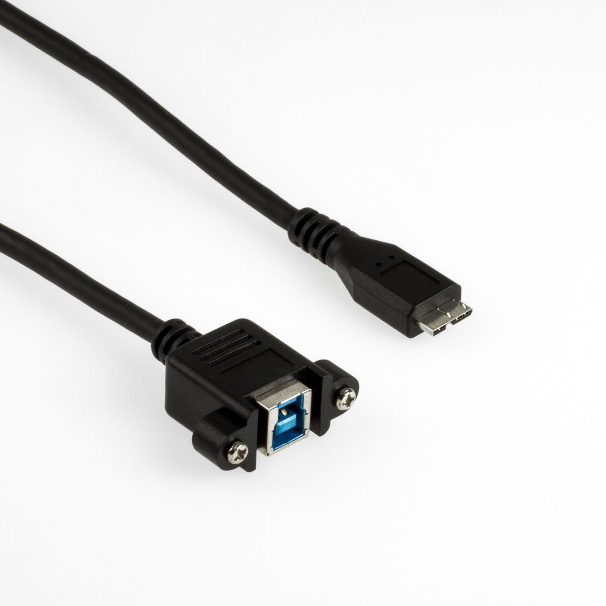Câble USB 3.0 à visser RALLONGE DE MONTAGE B femelle vers Micro B mâle 30cm