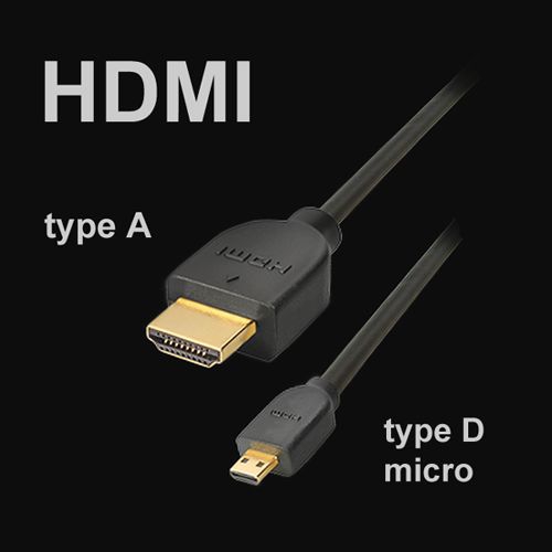 Câble HDMI A mâle vers Micro HDMI D mâle, 4K, 50cm