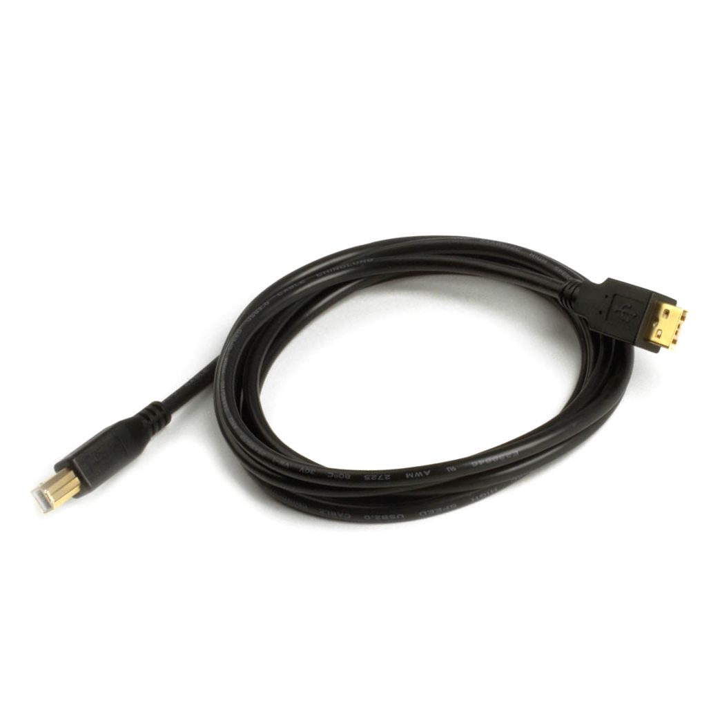 Câble USB AB qualité PREMIUM, fiche plaquée or, noir, 2m