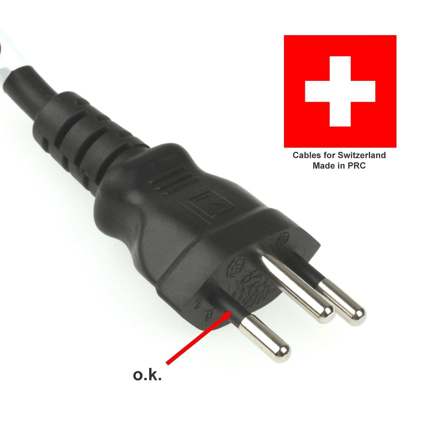 Câble d'alimentation secteur SUISSE 5m