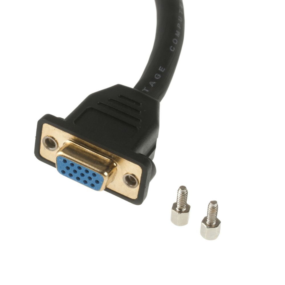 Câble VGA de montage 2x HDDB15 femelle OR 20cm avec des vis