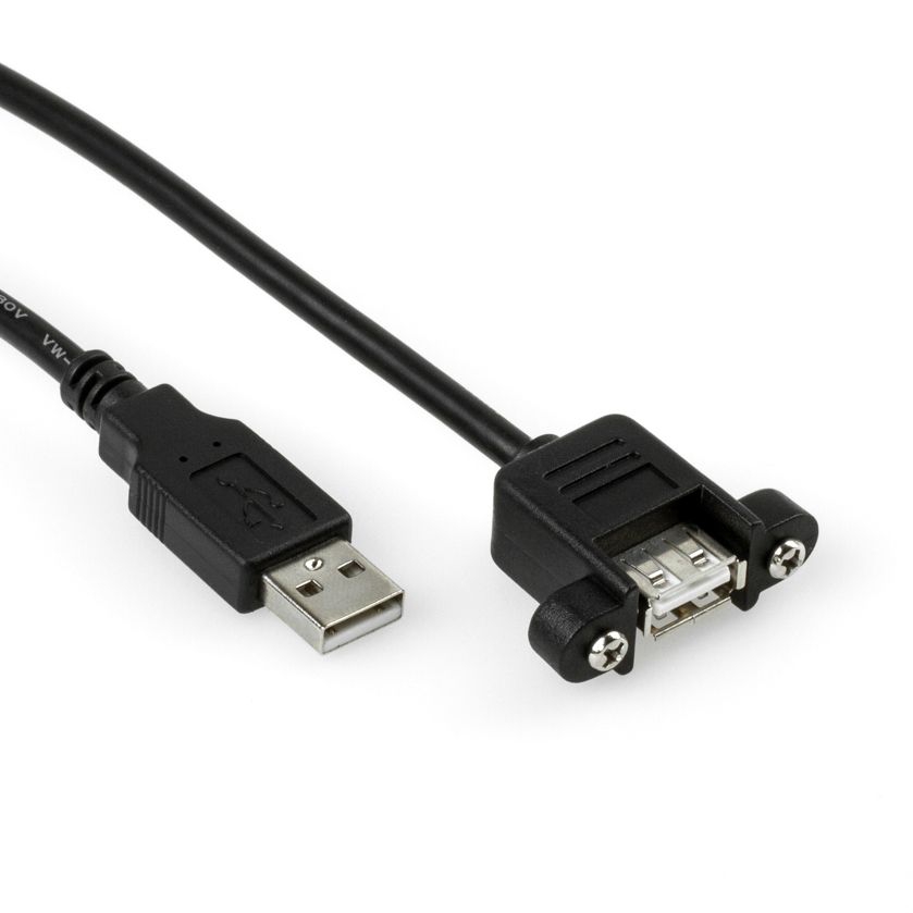 deleyCON 1m Câble D'Extension USB 2.0 Haute Vitesse Extension Cable de Rallonge Câble de Données USB A-Mâle vers USB A-Femelle Blindé Noir 