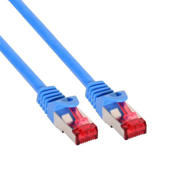 Câble de réseau Cat.6 qualité PREMIUM S/FTP (PIMF) bleu 25cm