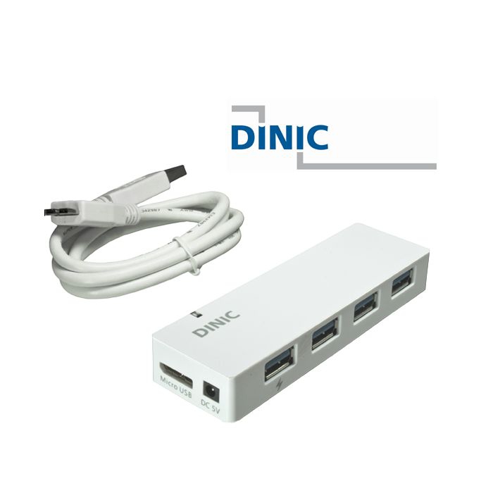 HUB concentrateur USB 3.0 avec 4 ports, blanc de DINIC