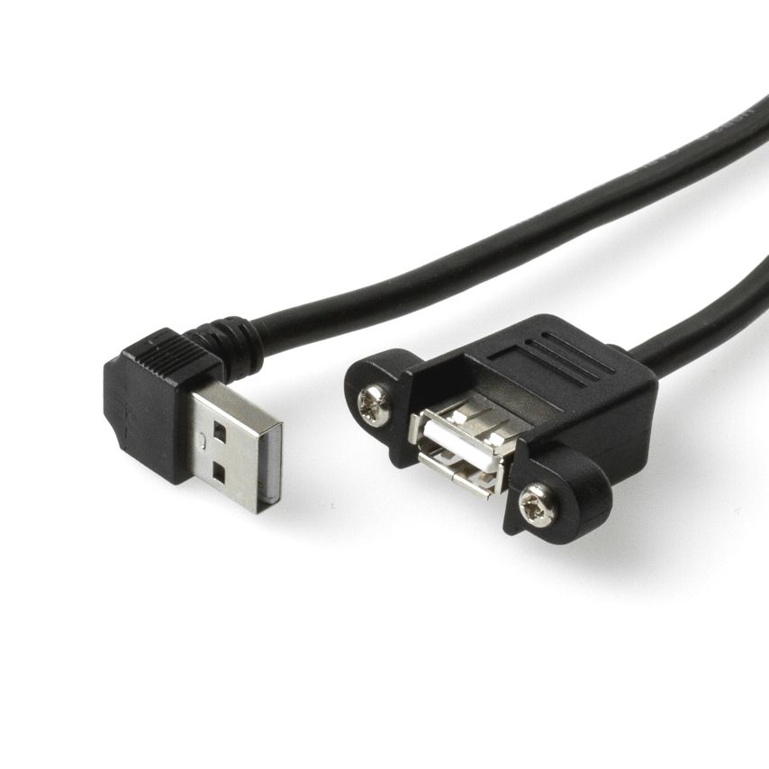 Câble USB RALLONGE MONTAGE AA coudé BAS 20cm