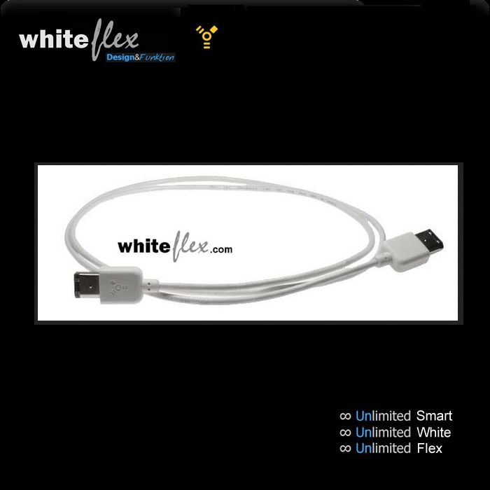 WHITEFLEX Câble FireWire 400 6 vers 6 broches blanc + flexible 1m
