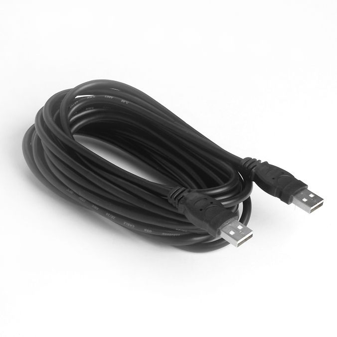 Câble USB 2.0 spécial avec 2x fiche USB A mâle 5m noir