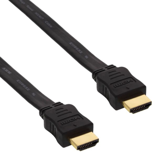 Câble plat ruban HDMI plaqués or 50cm