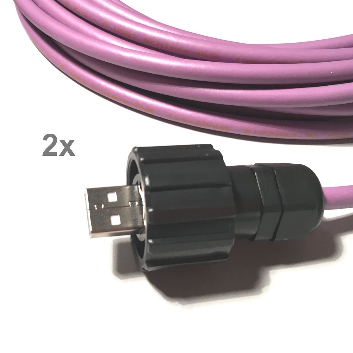 Câble PUR USB 2.0 pour l'industrie et chaînes porte-câbles, 2x CONEC A IP67, 5m