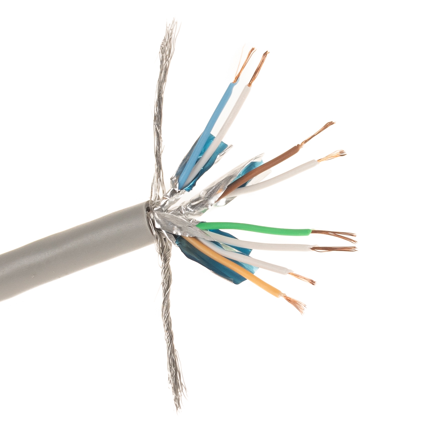 Câble de réseau Cat.6 PREMIUM S/FTP (PIMF) 250Mhz gris 25cm