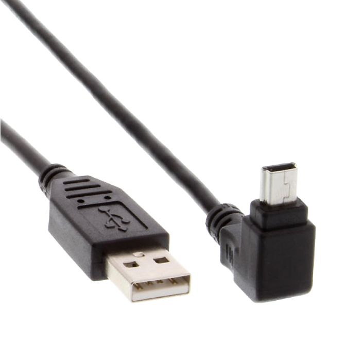 Câble USB A - MINI-B coudé 90° VERS LE BAS 32cm