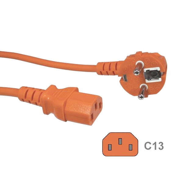 Câble d'alimentation secteur type EUROPE 2m ORANGE