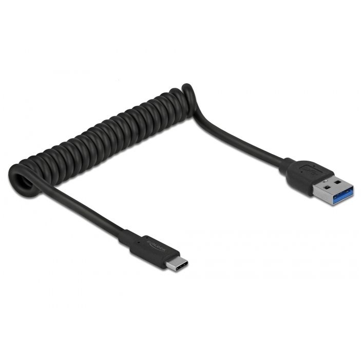 USB câble en spirale Type-C™ male to A male, USB 3.1 Gen. 2, 10 Gbps,  30-120cm