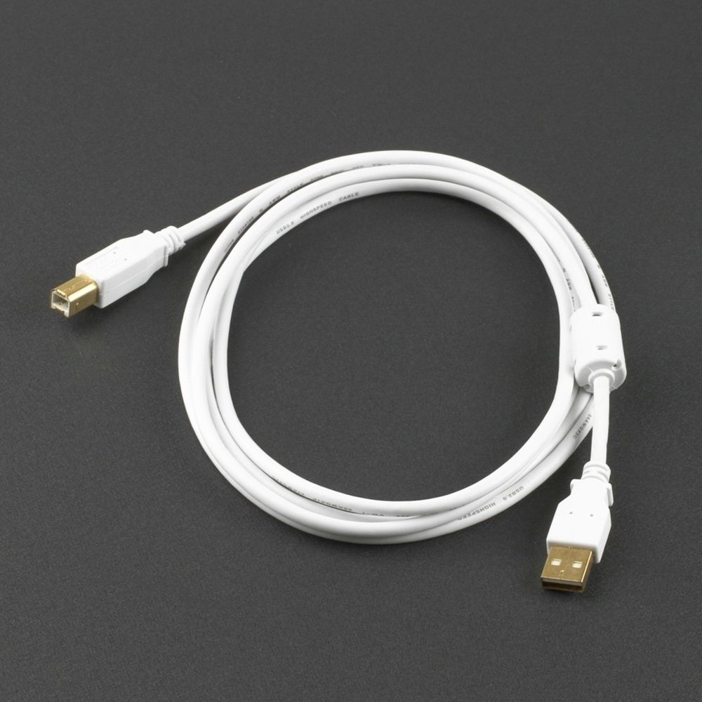 Câble USB 2.0 PROTECTION avec noyau de ferrite UL blanc 2m