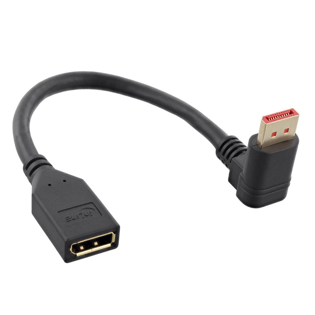 Rallonge DisplayPort™, connecteur coudé à 90° vers le BAS, 15cm