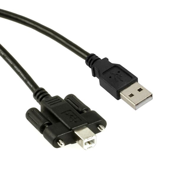 Câble USB 2.0, fiche B à visser vers A sans vis, 2m