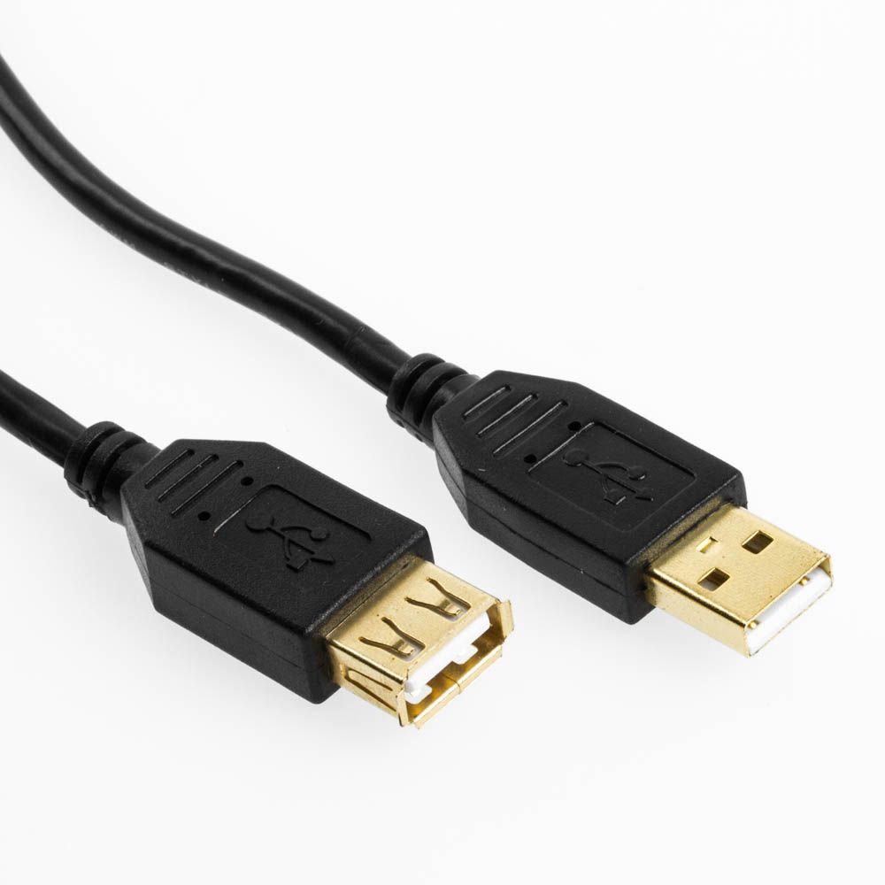 Rallonge USB 2.0 AA mâle-femelle NOIR 50cm