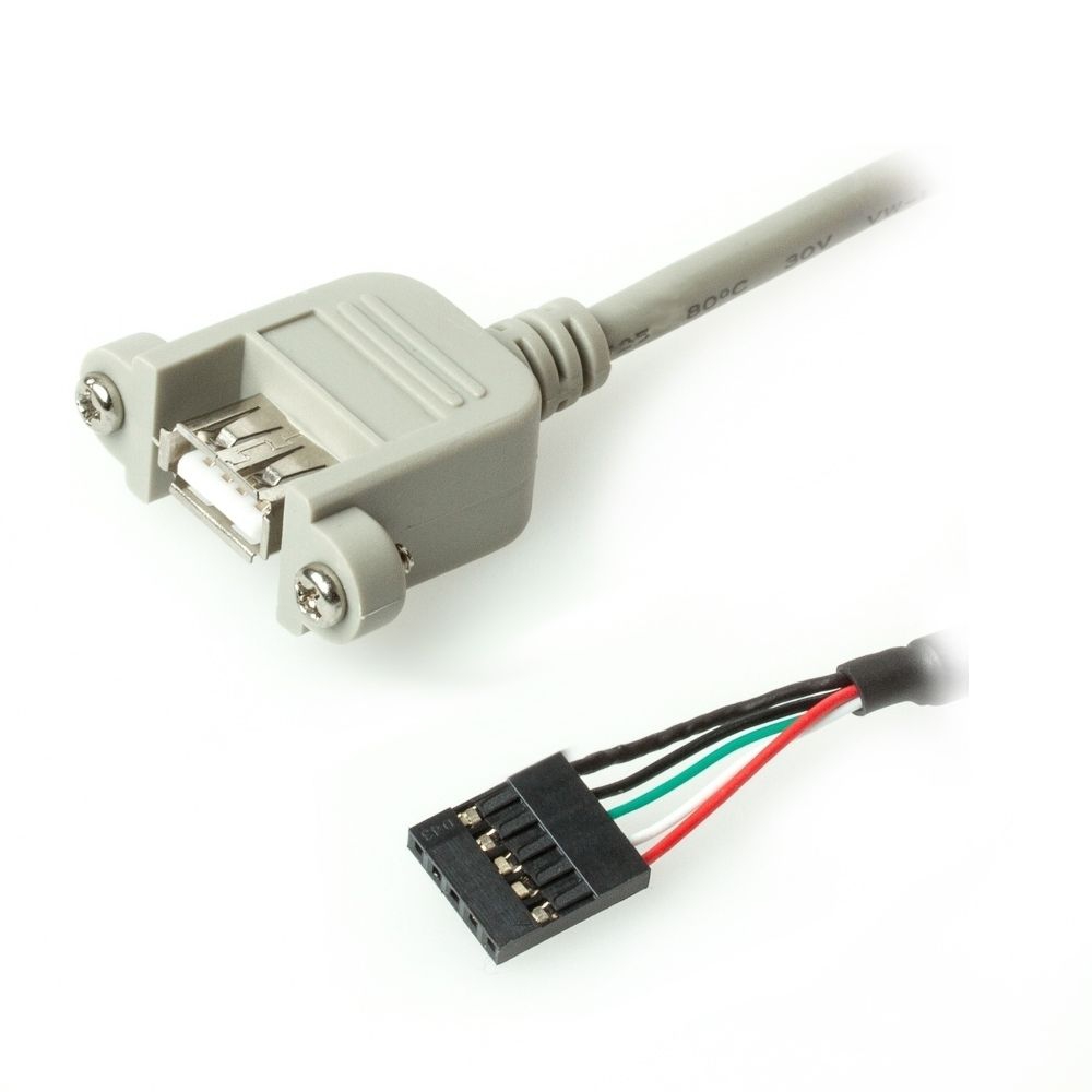 Câble USB 2.0 à montage sur panneau A femelle 2 vis vers 5 broches 50cm