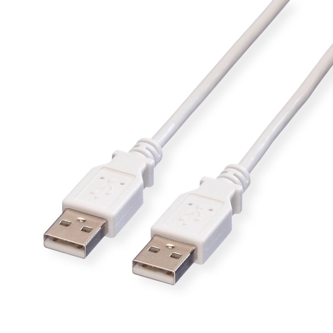 Câble USB 2.0 spécial avec 2x fiche USB A mâle 80cm BLANC