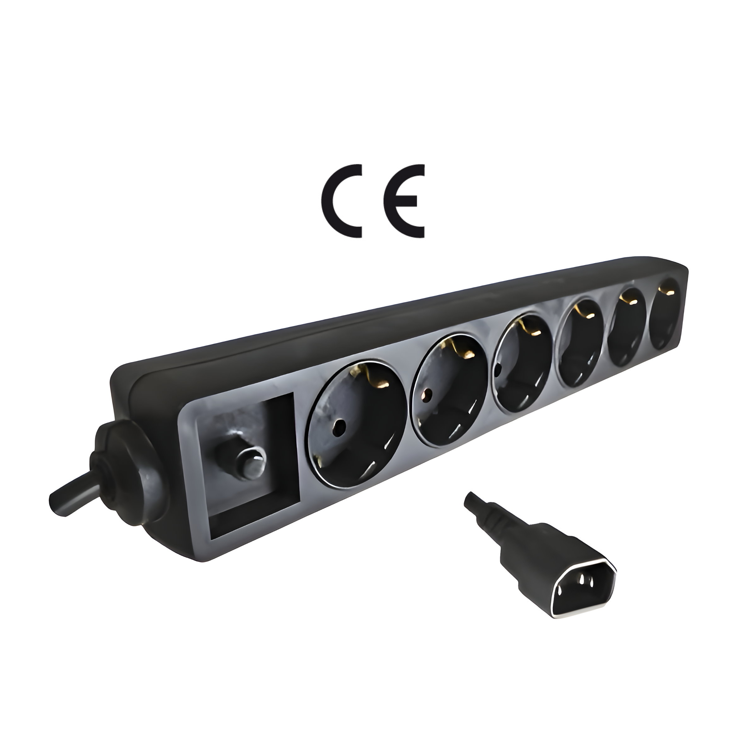 Power strip for UPS with C14 plug, 6-way