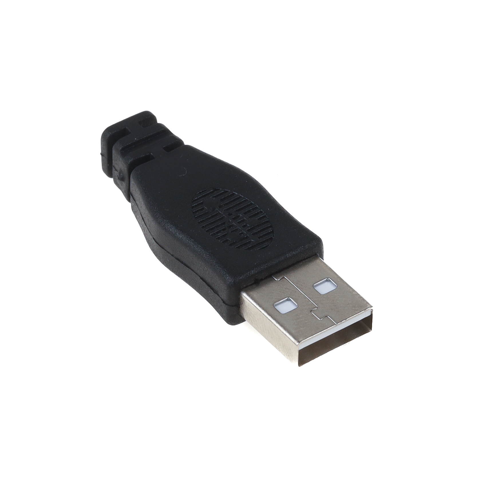 Fiche USB 2.0 A mâle à souder + capot noir flexible