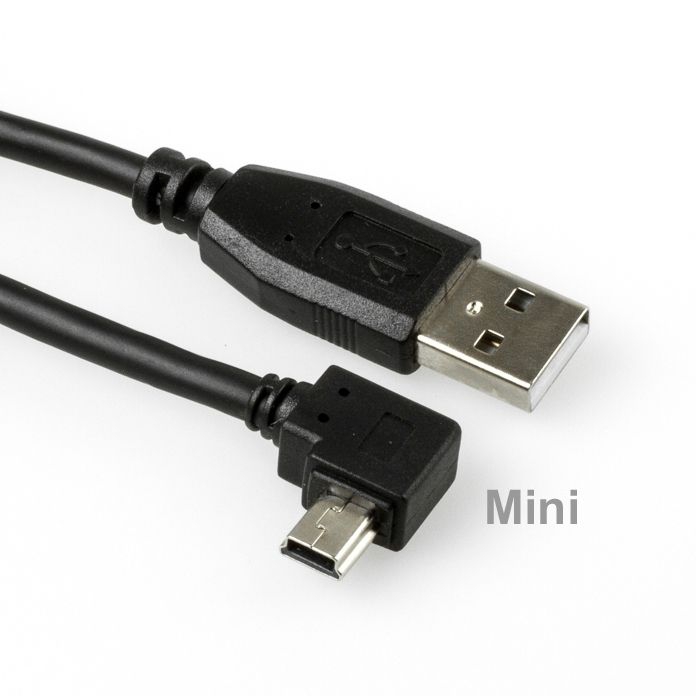 Câble MINI USB coudée: USB A vers MINI-B 90° À DROITE 50cm