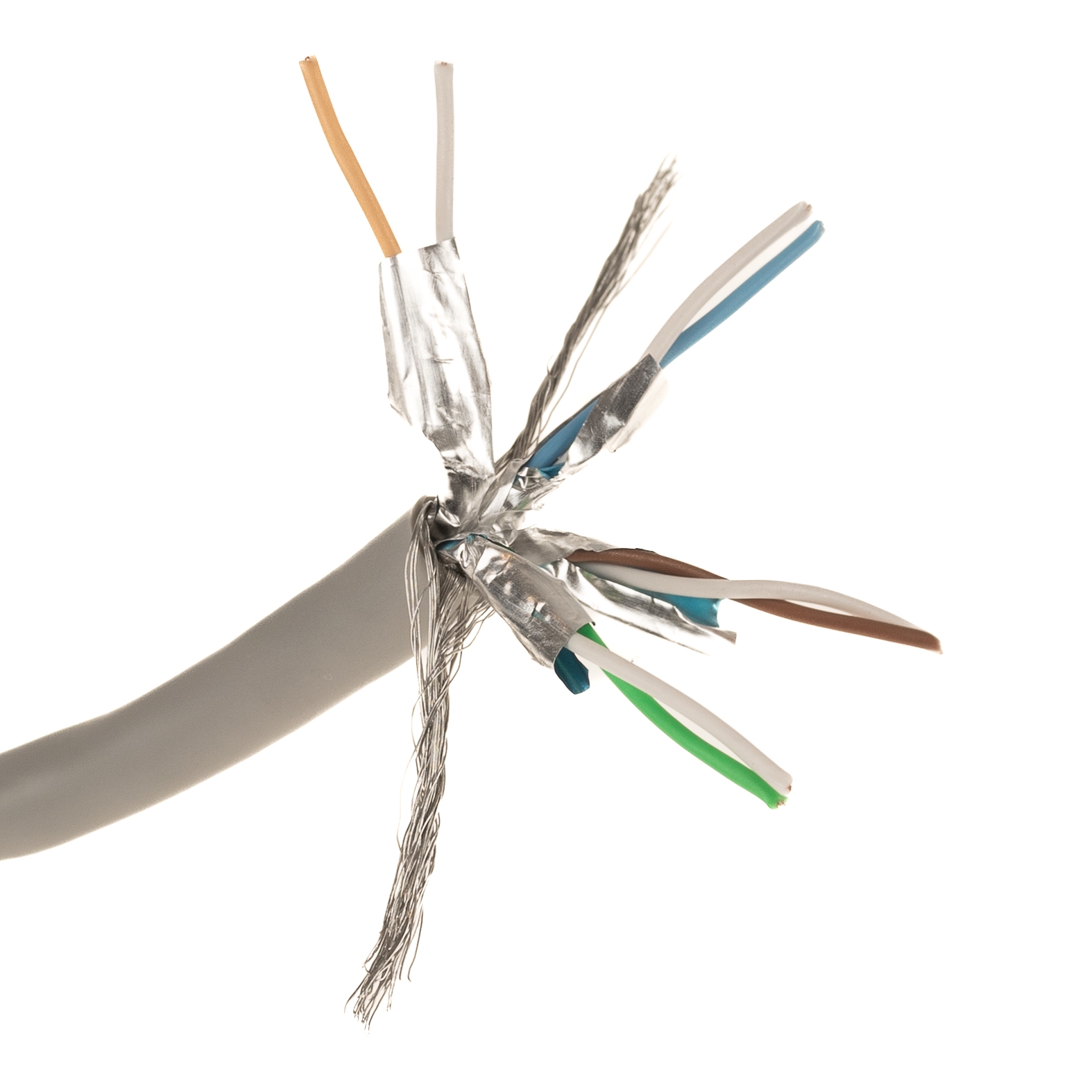 Câble de réseau Cat.6 PREMIUM S/FTP (PIMF) 250Mhz gris 25cm