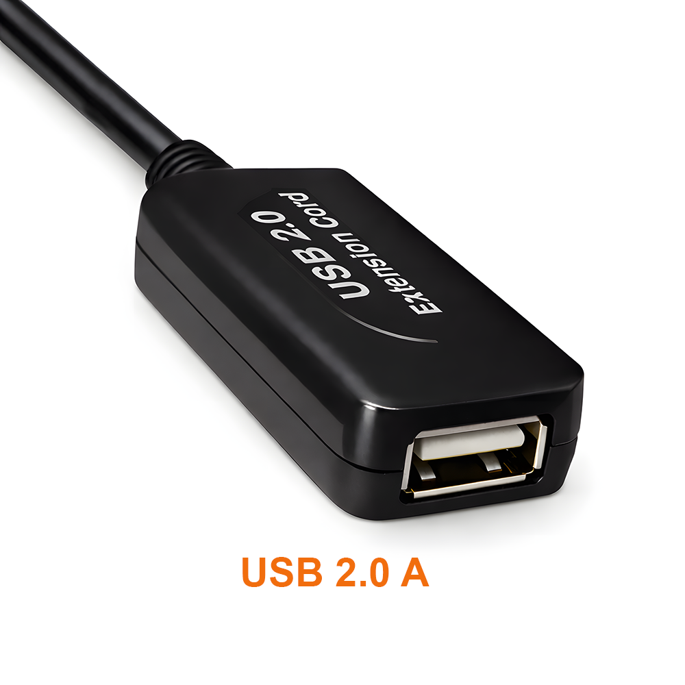 Rallonge USB 2.0 active avec amplificateur noir 5m
