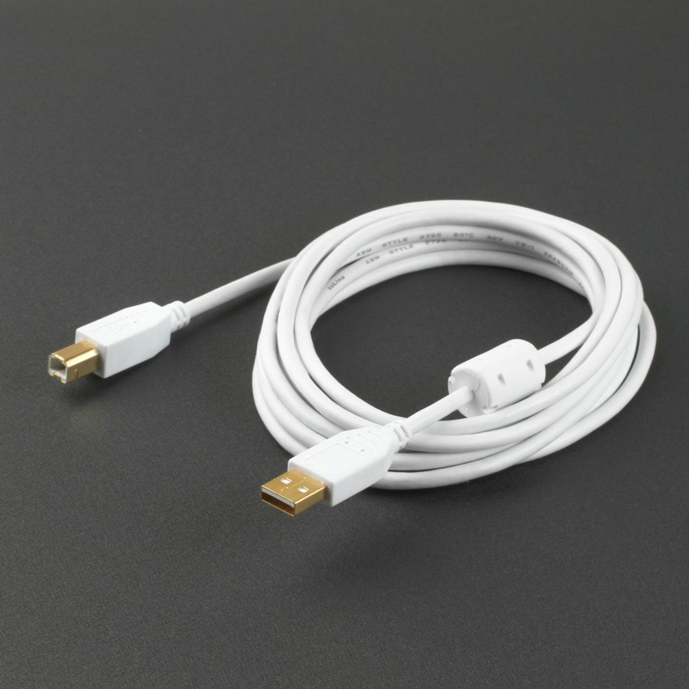 Câble USB 2.0 PROTECTION avec noyau de ferrite UL blanc 3m
