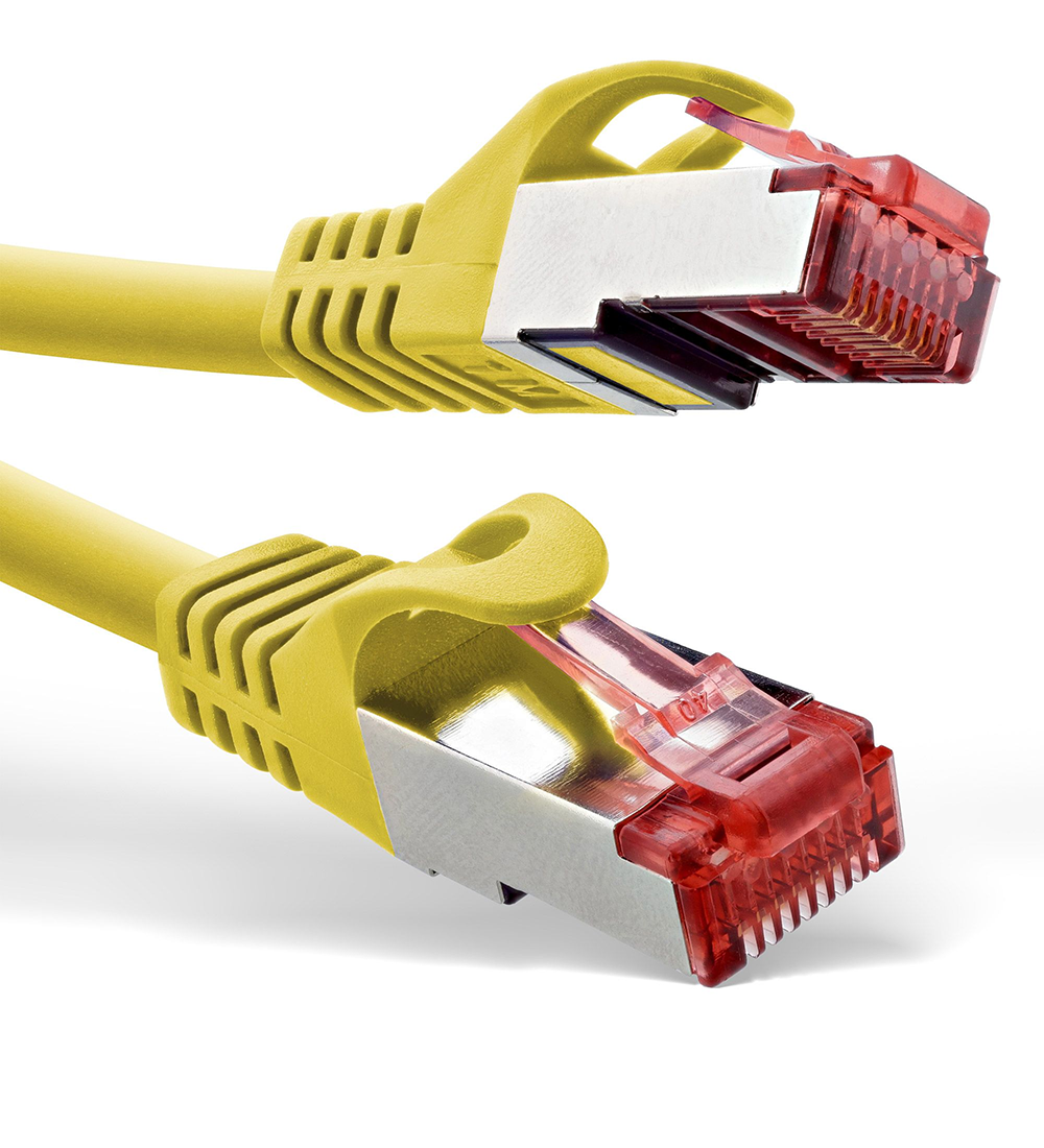 Câble de réseau Cat.6 qualité PREMIUM S/FTP (PIMF) jaune 3m