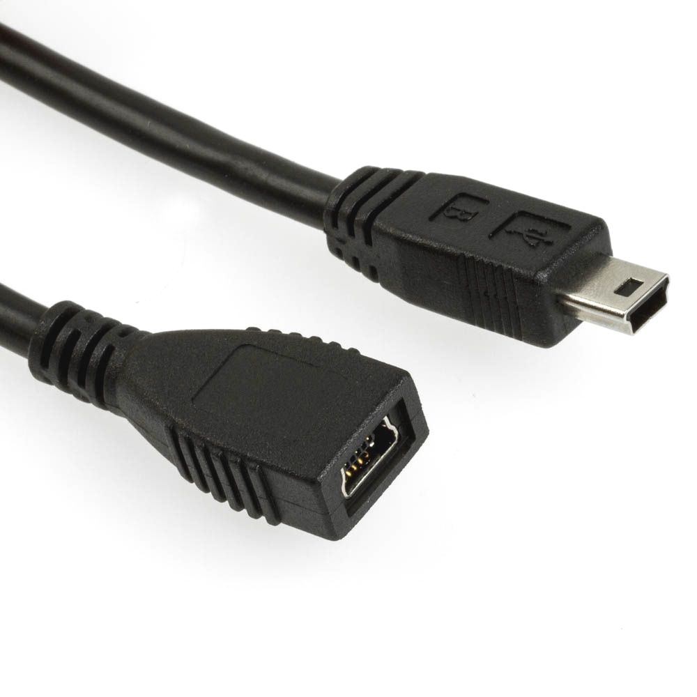 Rallonge USB MINI B version spéciale avec tous les 5 broches connectés 1m