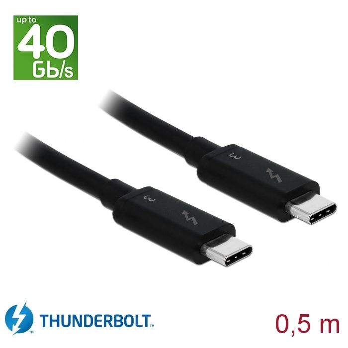 Câble Thunderbolt 3 C-vers-C, 40 Gbps, 100W, 5A, 2m