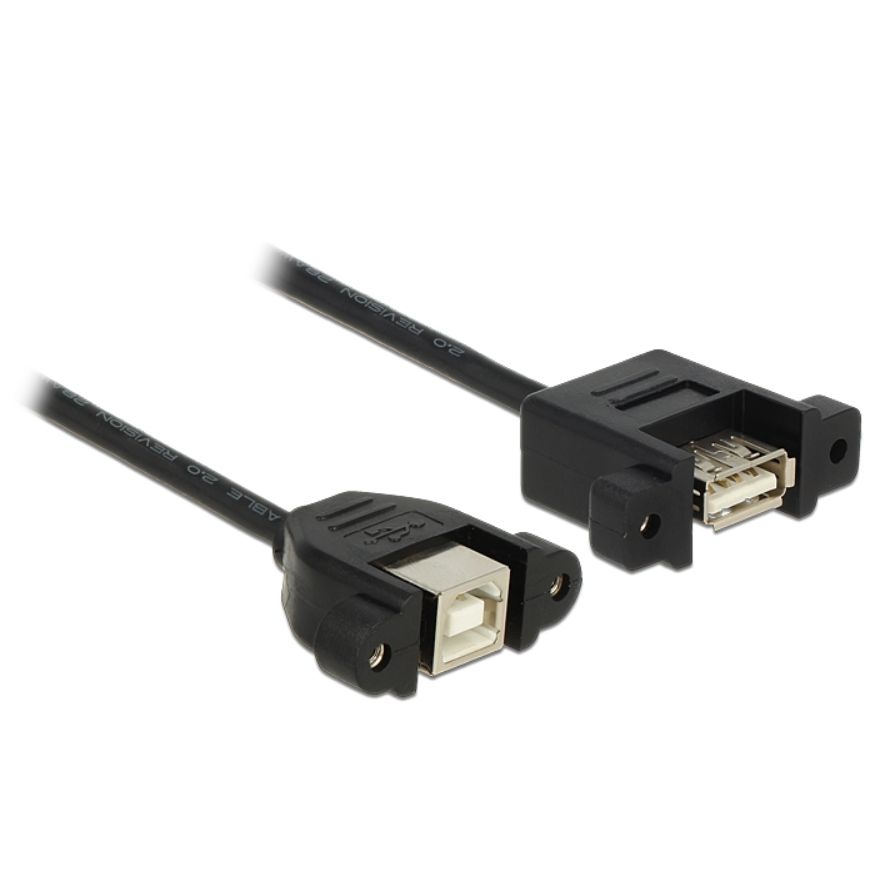 Câble USB 2.0 à visser A femelle vers B femelle 25cm