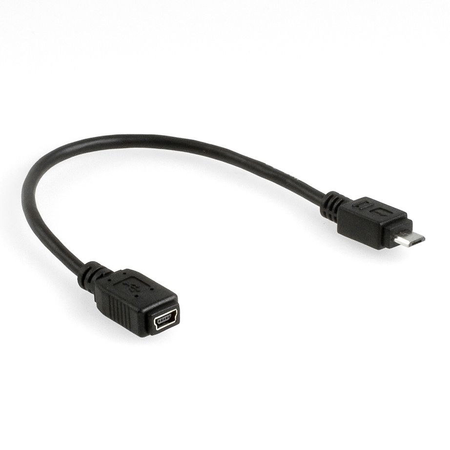 Câble adaptateur USB Mini B femelle vers Micro B mâle 20cm