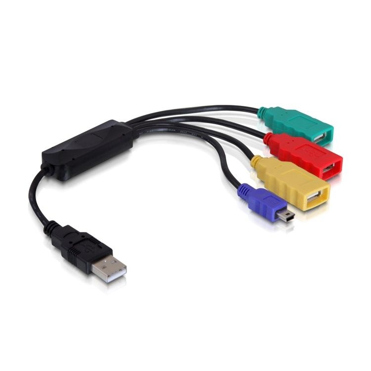 USB HUB concentrateur 3+1 DELOCK COLOR USB alimenté