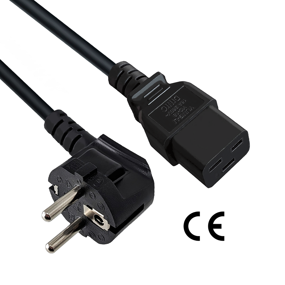 Câble d'alimentation secteur type CEE 7/7 E+F vers IEC320 C19 5m
