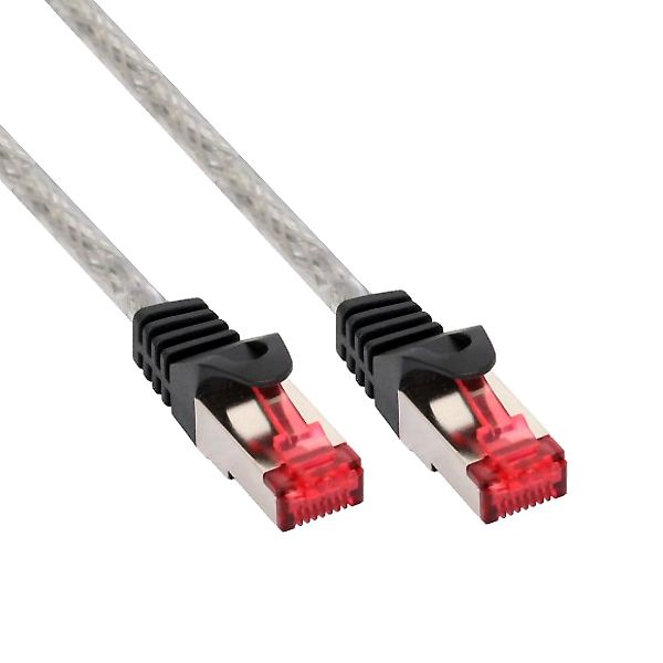 Câble de réseau Cat.6 qualité PREMIUM S/FTP (PIMF) argenté 25cm