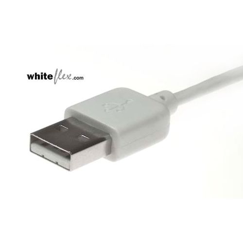 Câble USB WHITEFLEX flexible + blanc 50cm