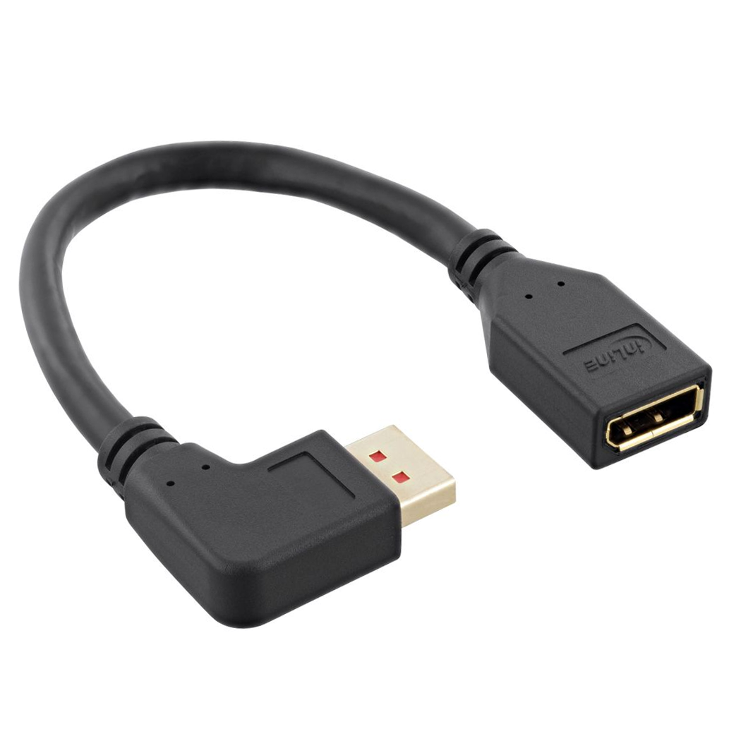 Rallonge DisplayPort™, connecteur coudé à 90° vers la GAUCHE, 15cm