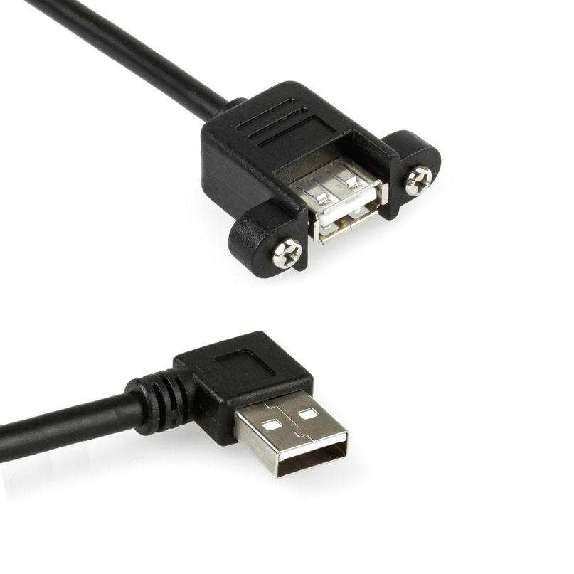 Câble USB à visser RALLONGE MONTAGE AA coudé 20cm
