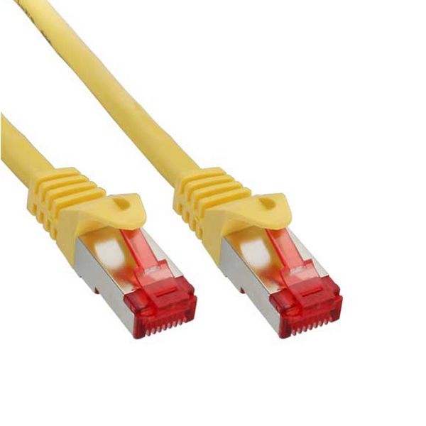 Câble de réseau Cat.6 qualité PREMIUM S/FTP (PIMF) jaune 1m