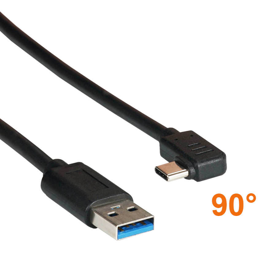 Câble USB Type-C™ mâle coudé à 90° vers USB 3.0 A mâle, UL, 2m