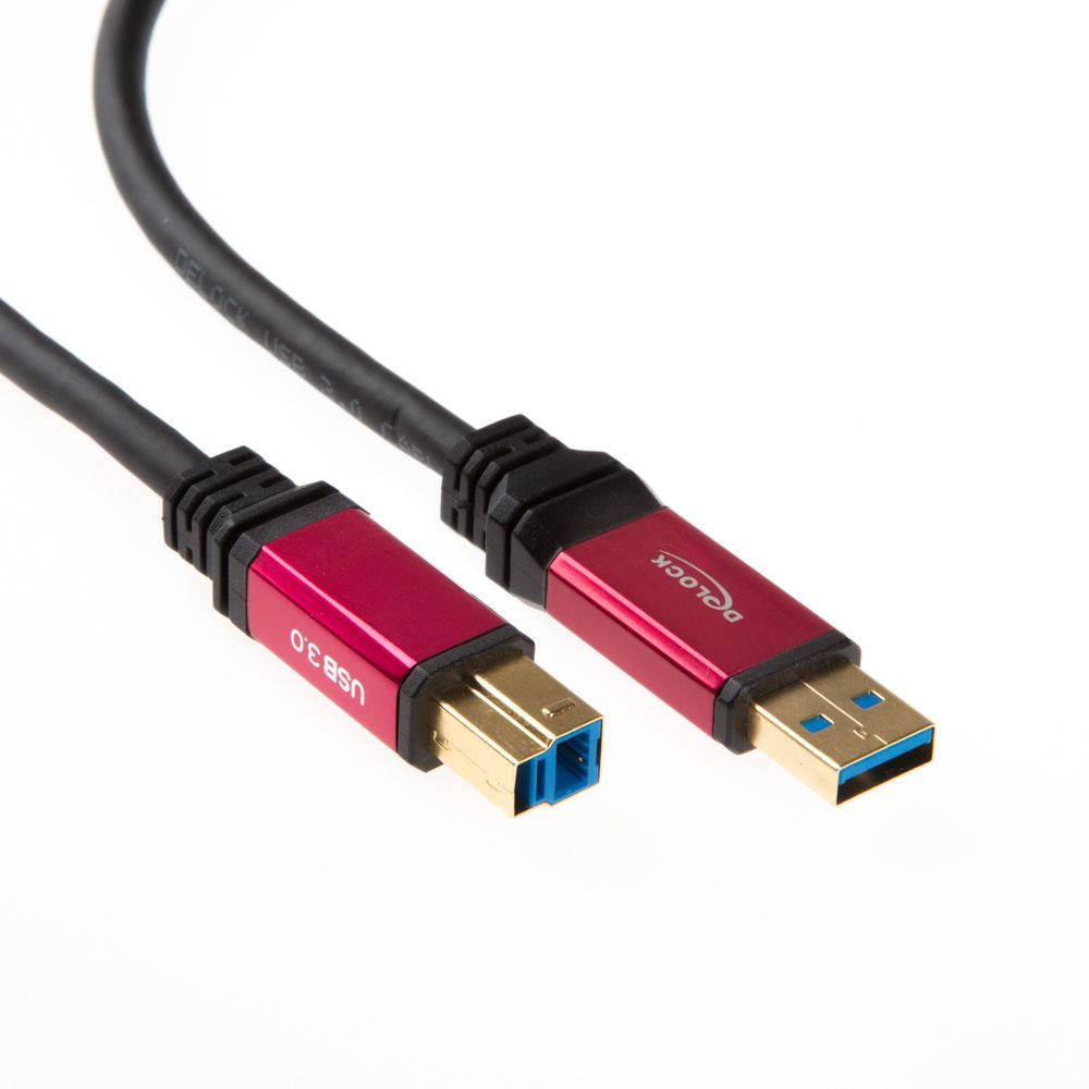Câble USB 3.0 AB Qualité PREMIUM avec des prises métalliques1m