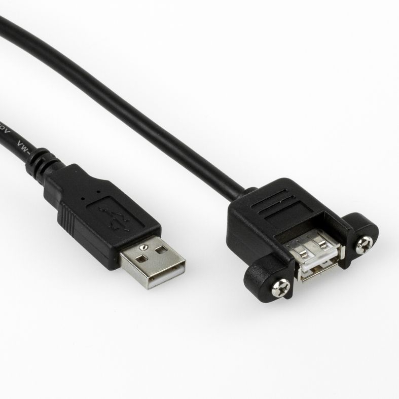 RALLONGE DE MONTAGE USB 2.0 A femelle avec 2 vis vers A mâle 2m