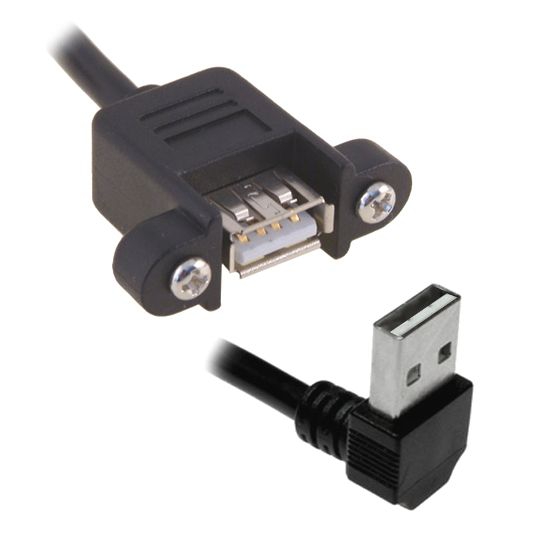 Câble USB à visser RALLONGE MONTAGE AA coudé 20cm