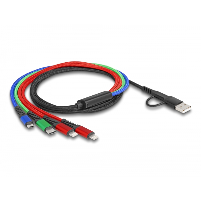USB Charging Cable 4 in 1 USB Type-A + USB-C™ to 2 x Lightning™ / Micro USB / USB Type-C™ 1.20 m