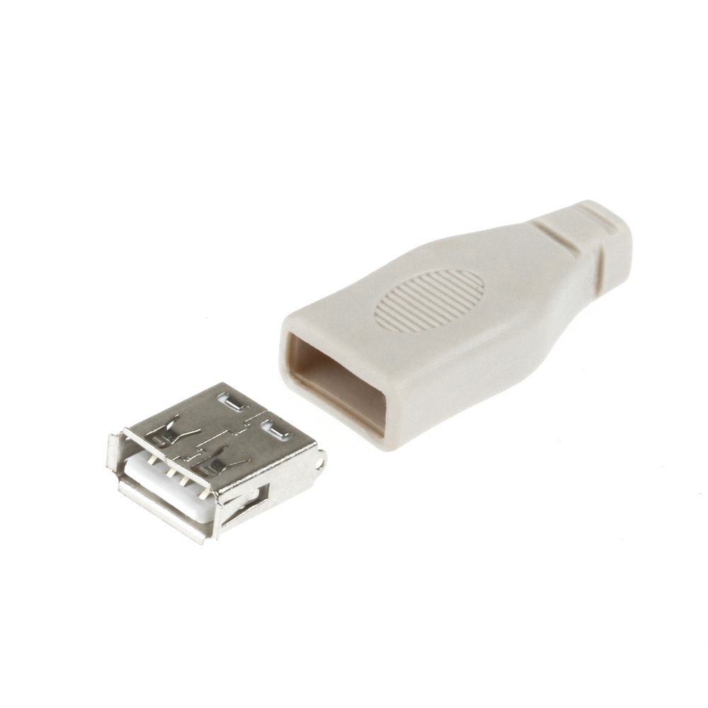 Fiche USB 2.0 A femelle à souder + capot