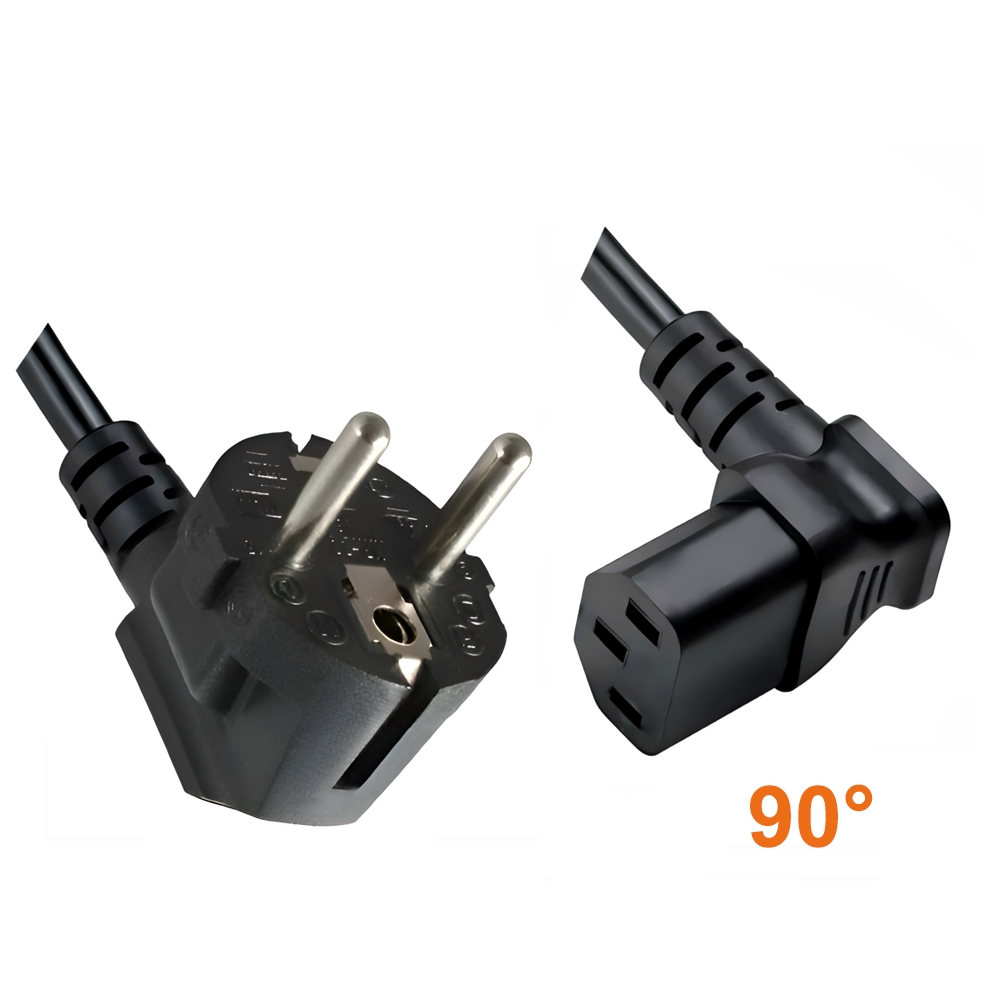 Câble d'alimentation secteur EUROPE C13 coudée VERS LE HAUT 180cm