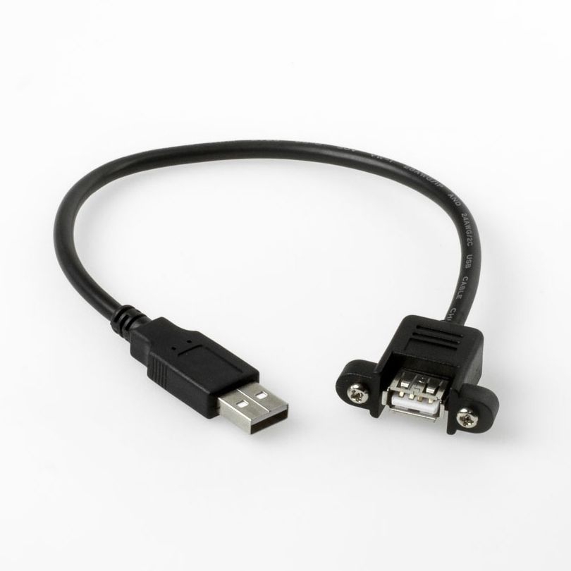 RALLONGE DE MONTAGE USB 2.0 A femelle avec 2 vis vers A mâle 30cm