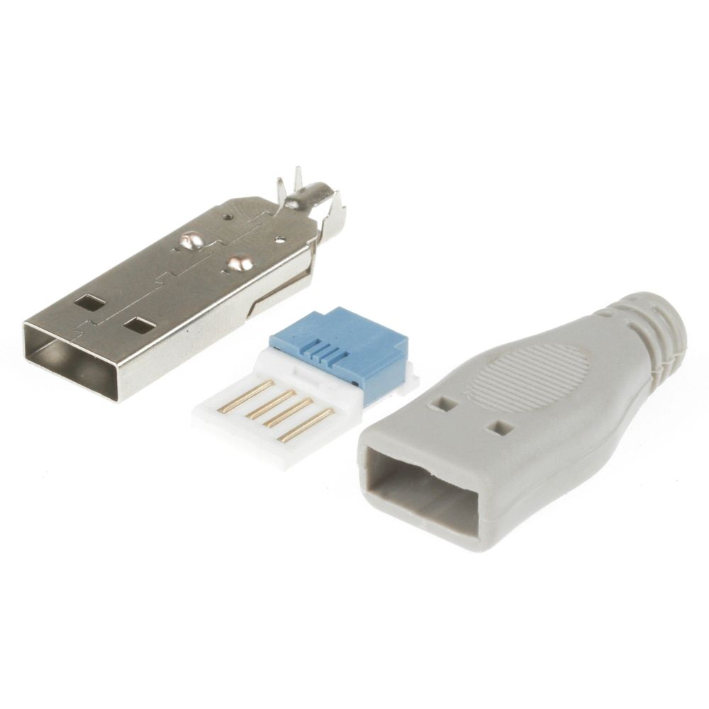 Fiche USB 2.0 A mâle version de sertissage + capot